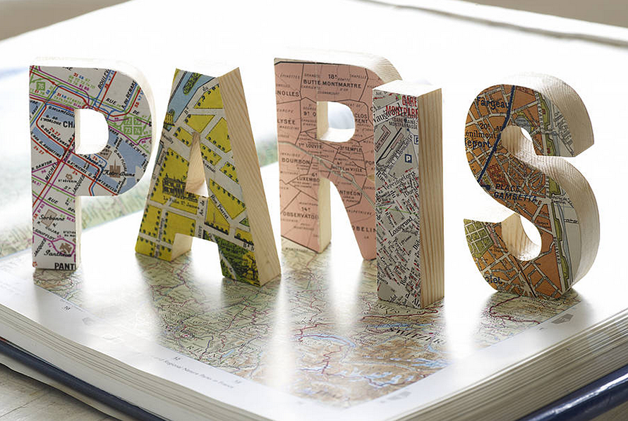 Bombus vintage map letters
