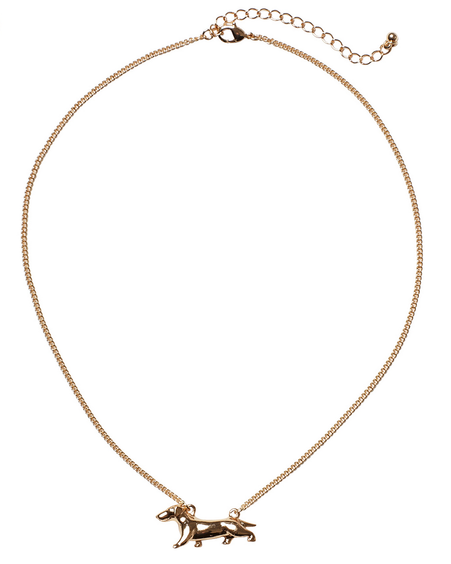 Monki Gold Dog Necklace