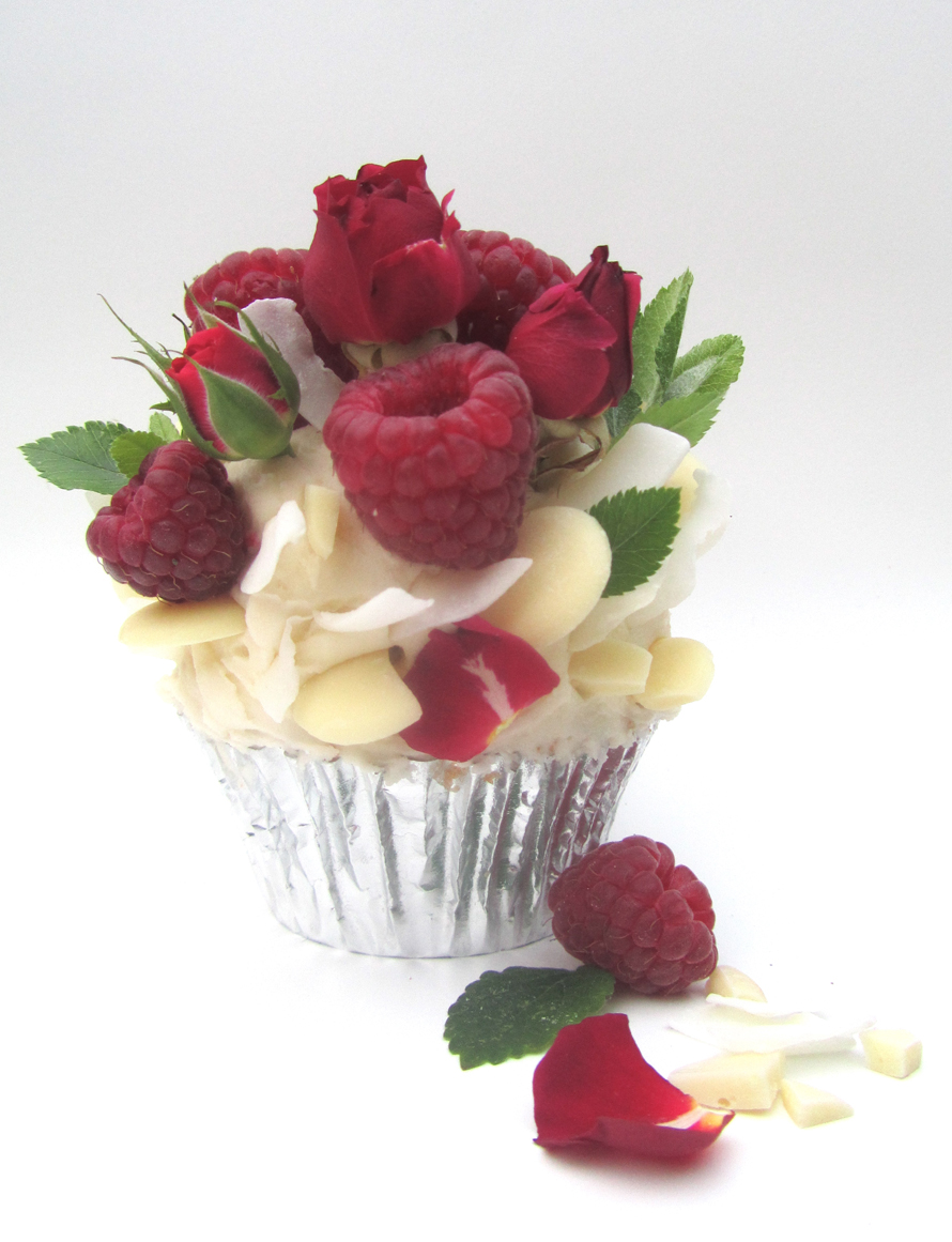 raspberry rose cupcake