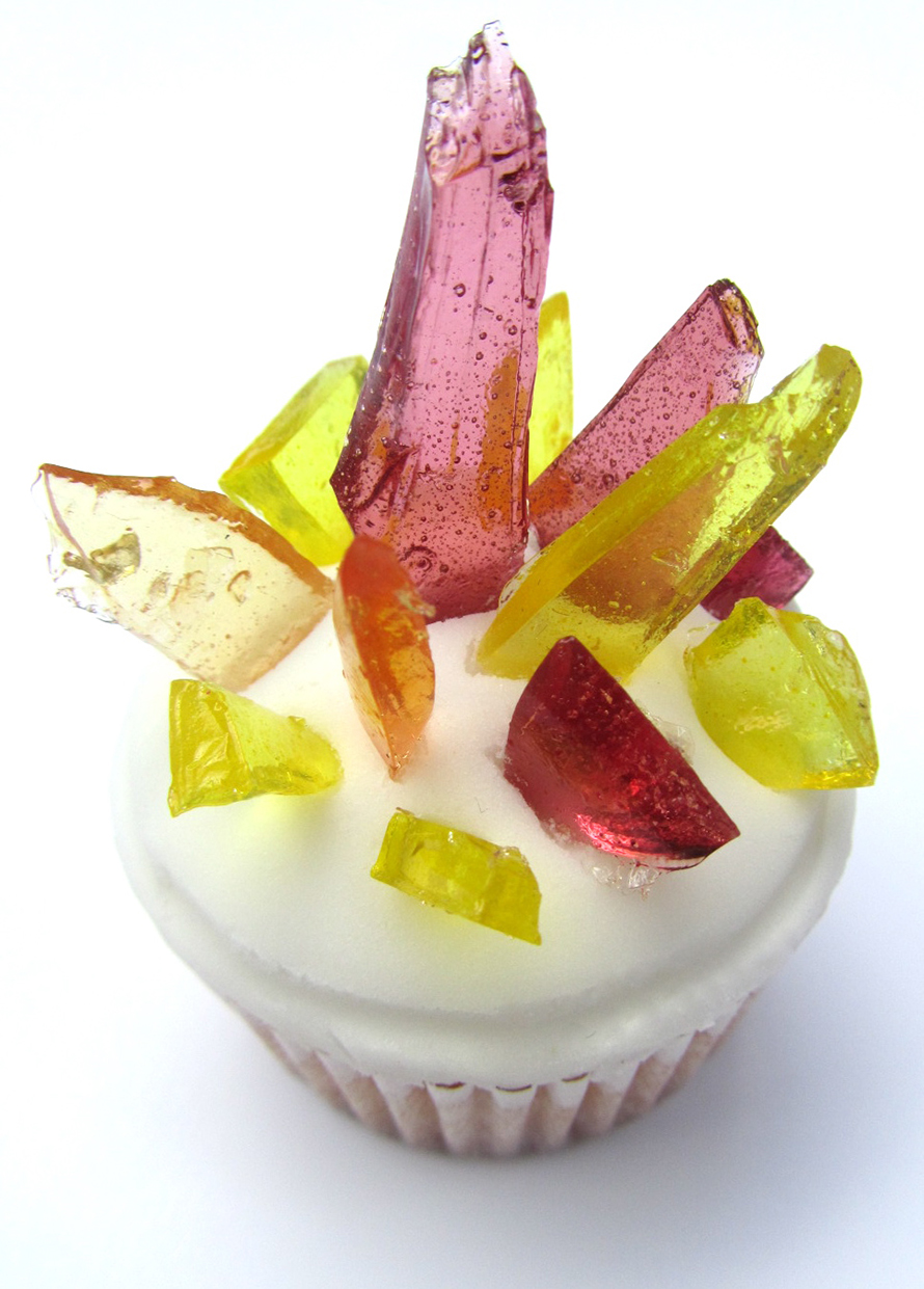 stained glass shard cupcake